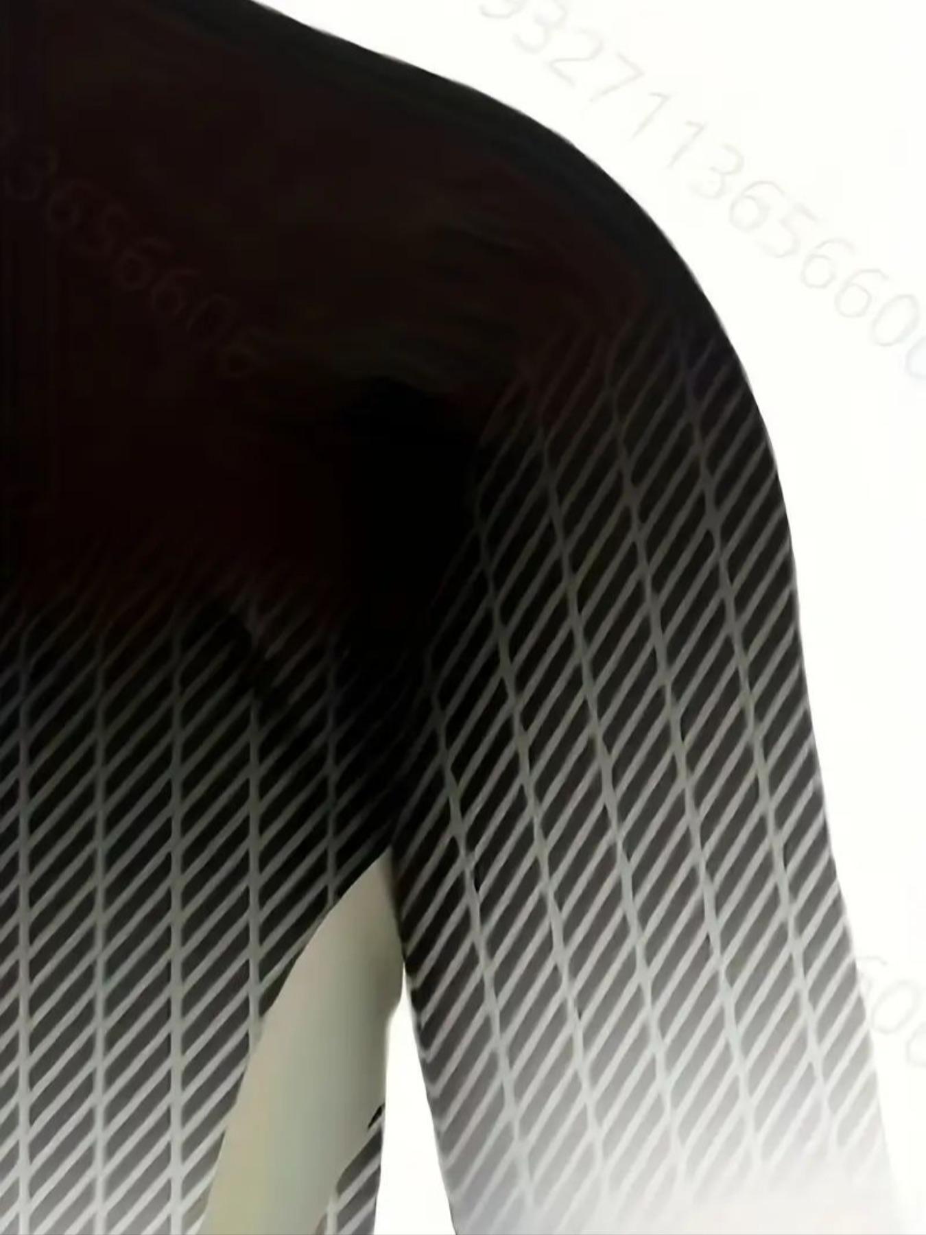 Men's Long Sleeve Gym Training Shirt, Athletic Top, Gradient Color, Breathable Fabric, Casual Fitted Design, Athletic Activewear