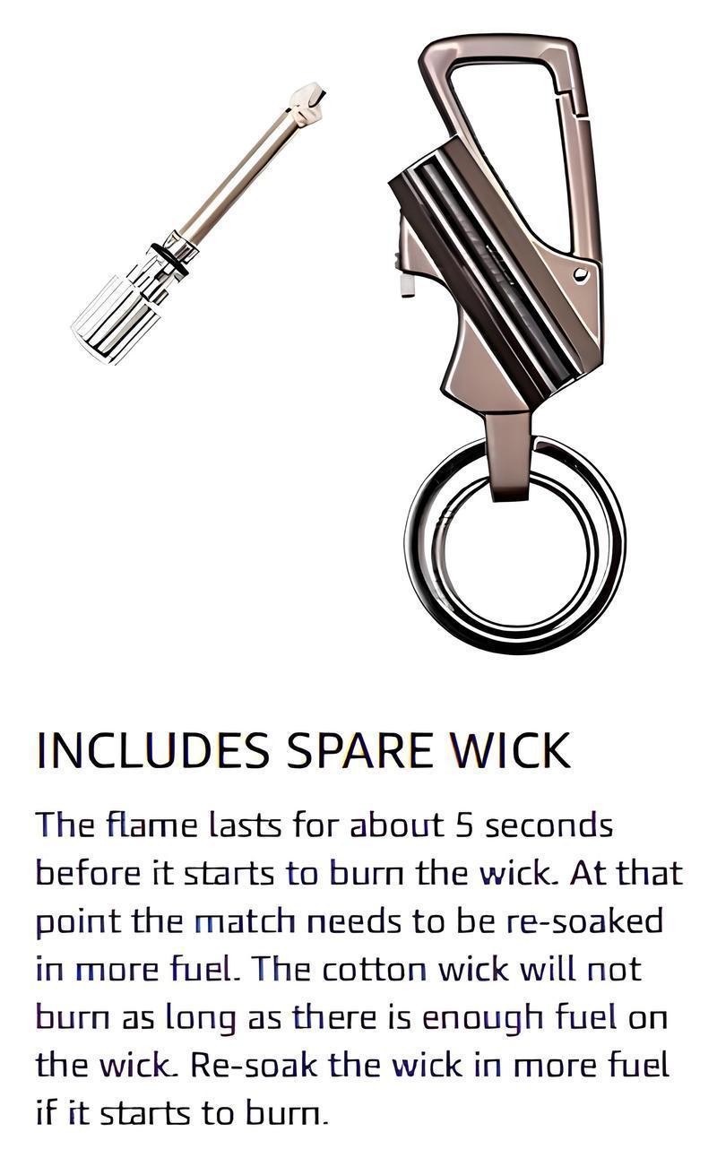 Permanent Match Infinity Lighter, 3-in-1 Multifunctional Metal Keychain Lighter with Bottle Opener, Waterproof Reusable Windproof Flint Fire Starter for Camping Hiking Travel Survival, Lighter Fluid Not Included