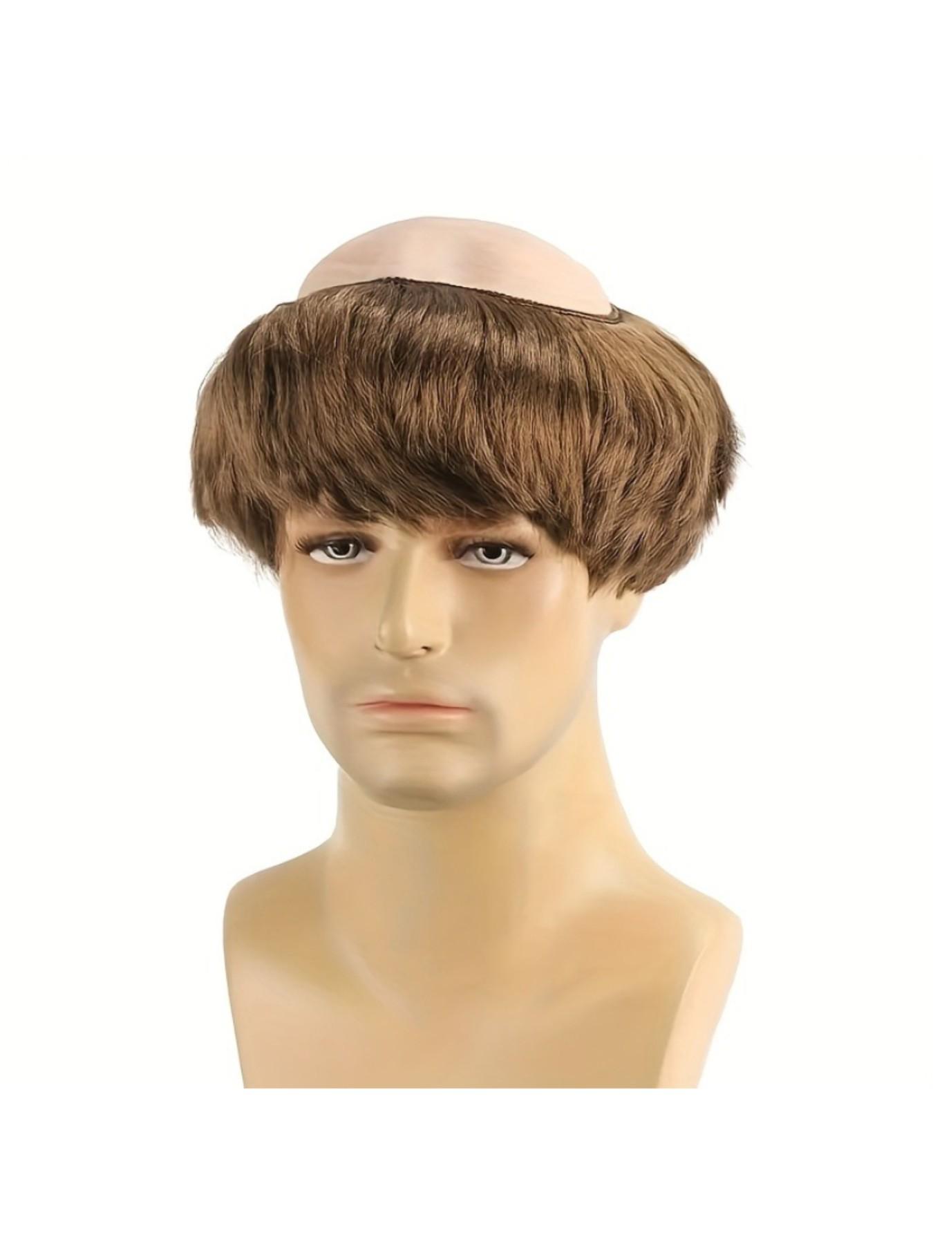 Bald Head Wig Monk Wig Bald Hat Monastic Costume Wig for Halloween, Perfect for Role-Playing and Festive