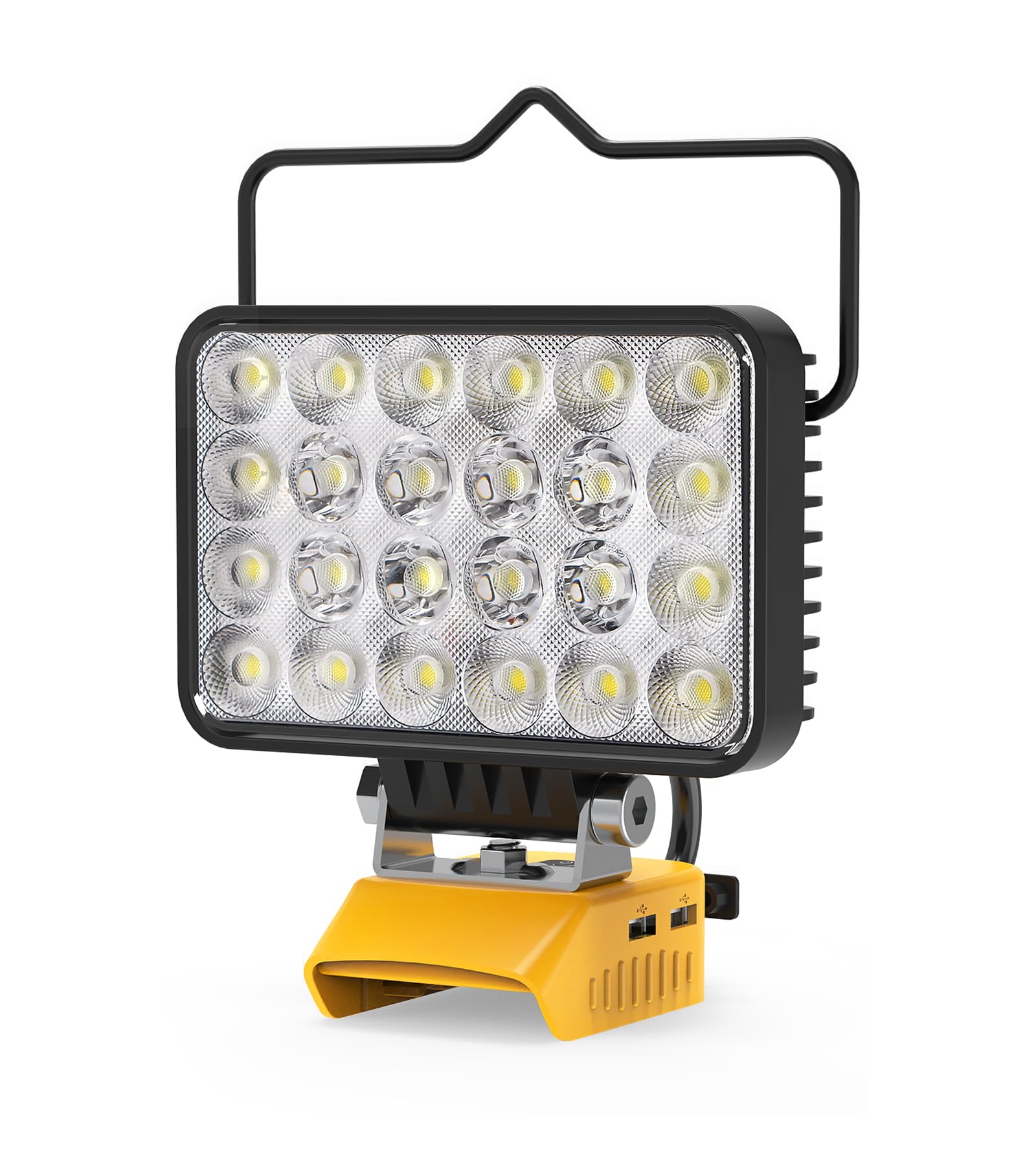 Azocek New Upgrade LED Work Light Compatible with Dewalt 20V Battery, 72W 7200LM Flashlight, 20V Battery Cordless Work Light with Low Voltage Protection & Dual USB & Type-C Charging Port