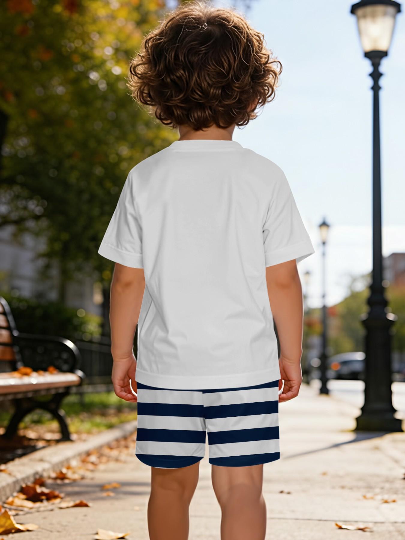 Spider-Man Costume Kids Short Sleeve Set, Boy Superhero Summer Pajamas, Cartoon Print, Casual Wear, 100% Polyester, Perfect Gift!