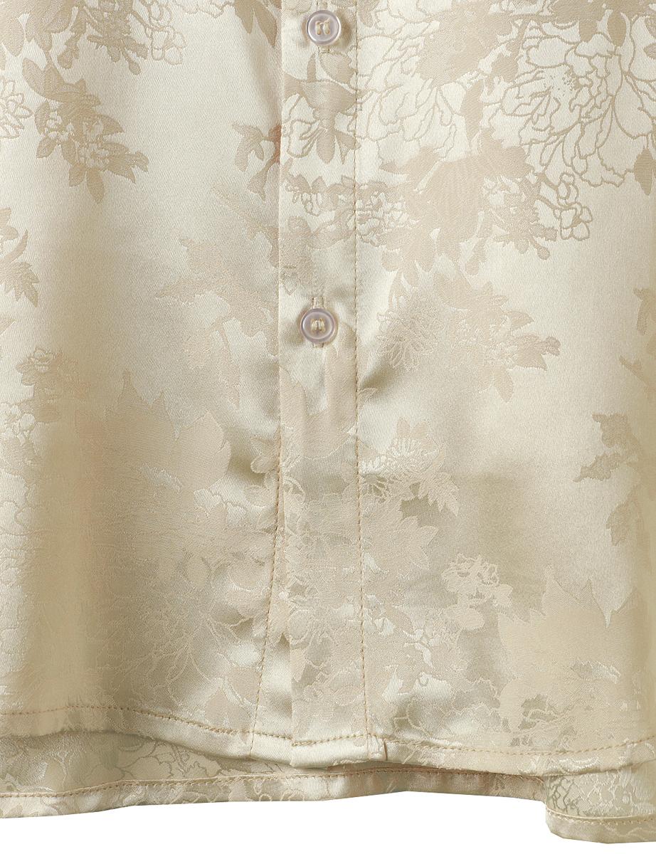 ZEROYAA Men's Shiny Luxury Silk Satin Floral Jacquard Short Sleeve Regular Fit Down Shirt for Party Prom Smooth Casual summer outfits Lapel Neck Button Front ZEROYAA Men's Shiny Luxury Silk Satin Floral Jacquard Short Sleeve Regular Fit Down Shirt for Party Prom Smooth Casual summer outfits Lapel Neck Button Front