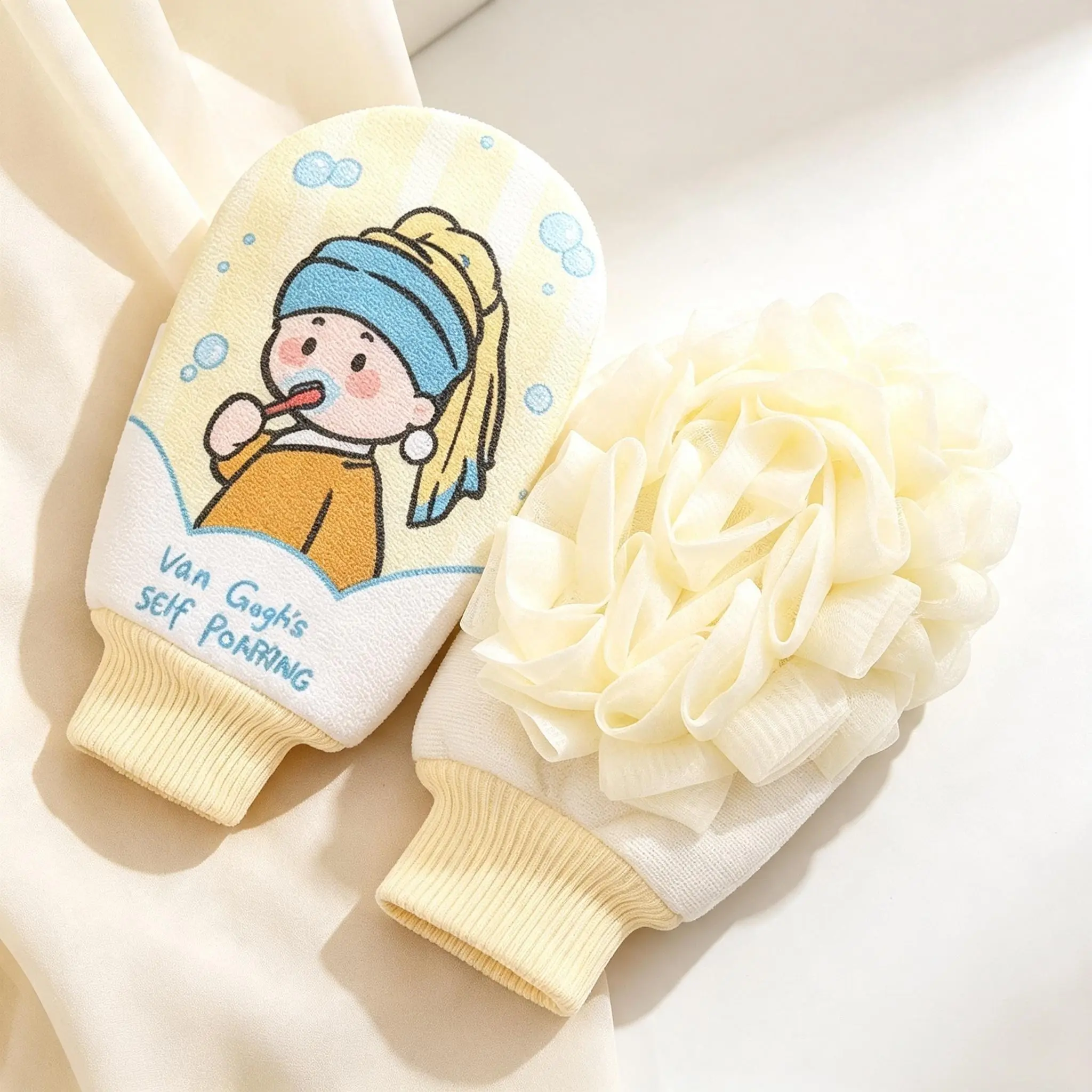 Double-Sided Bath Sponge Ball, Exfoliating Body Scrubber, Dead Skin Remover, Gentle Yet Effective, Perfect for Daily Use