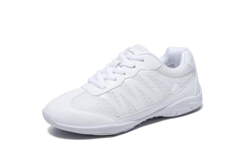 BAXINIER Youth Girls White Cheerleading Shoes Breathable Youth Cheer Competition Sneakers Athletic Training Dance Tennis Walking Cheerleading Shoes for Girls dance shoe