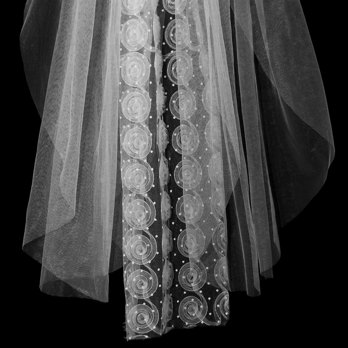 Elegant Bridal Veil - Bridal White Bow Lace Veil with Hairpin Headpiece for Wedding Ceremony, Award Commemorative Events