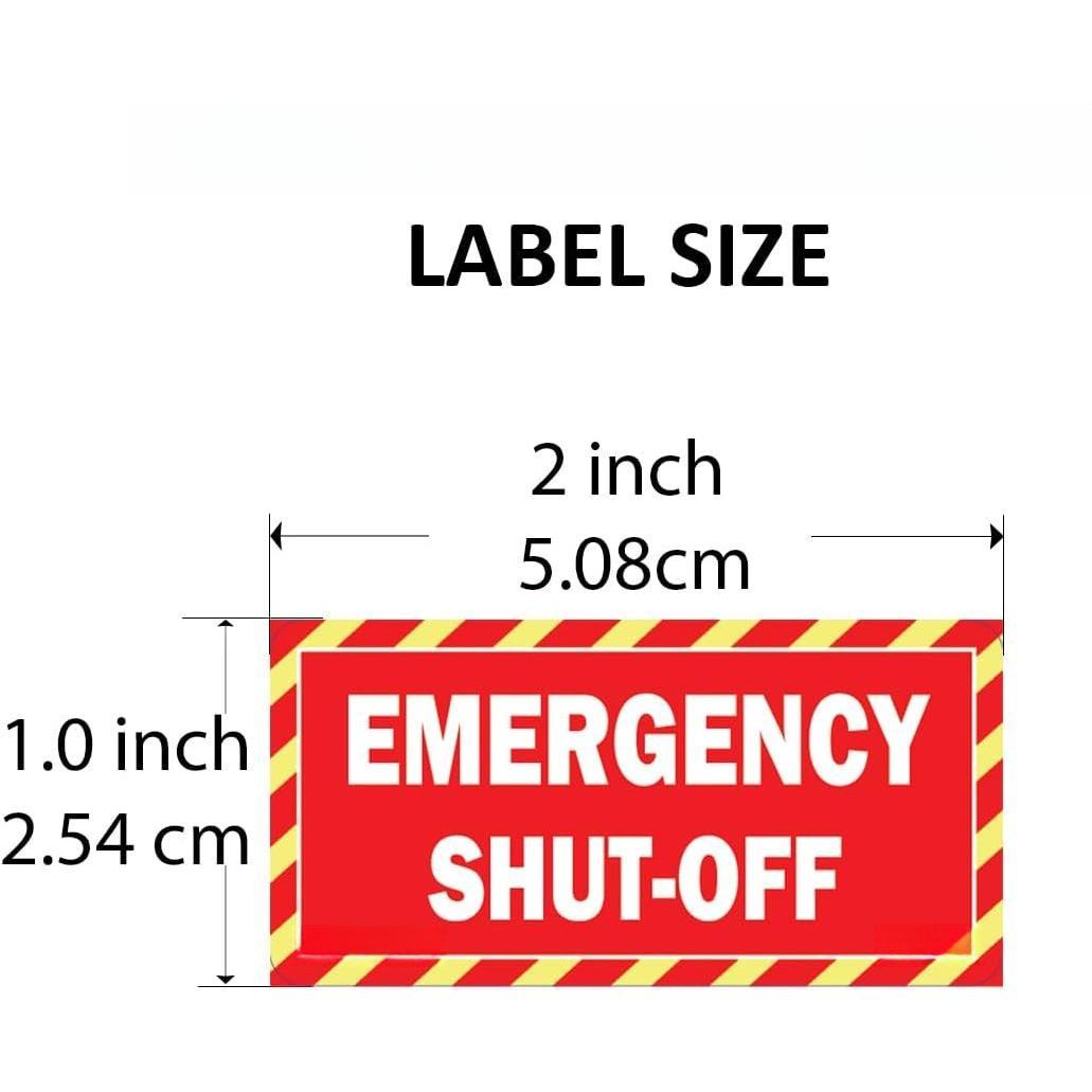 10 Pack 2" x 1" Red  SHUT-OFF    Safety Labels Decal Danger Sign Sticker Electrical Panel Vinyl  Laminated