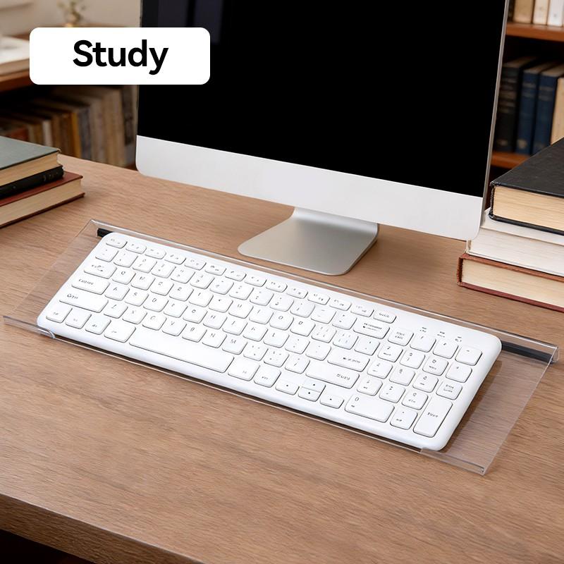 Transparent Acrylic Keyboard Stand with Silicone Anti Slip Strip, 1 Count Keyboard Wrist Rest, Desk Organizer for Office Home School Dormitory, Durable Keyboard Accessories