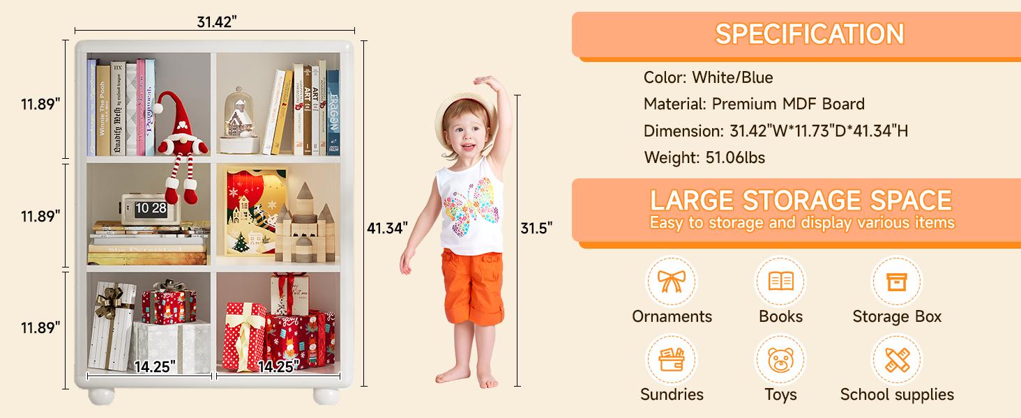 【Valentine's Day Gift】ONBRILL Toddler Stuffed Animal Zoo, Toy Storage Organizer for Playroom, Plush Toy Organizers and Storage, Book Shelf for Kids Rooms, Elastic Band Child Bookcase, Toy Shelf with 8 Storage Cubbies