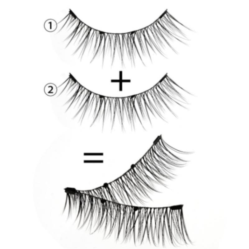 Magnetic Cat Eye False Eyelashes Reusable Waterproof Natural Thick No Glue Needed, Cross Design, Easy Application, Perfect for Daily Wear