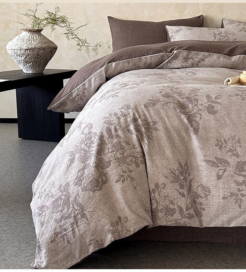 4pcs Vintage Linen Bedding Set, Dual Layer Mesh Bed Sheet and Duvet Cover, All-Season Universal Bedding, Comfy Bedding Sets, Comfortable and Stylish