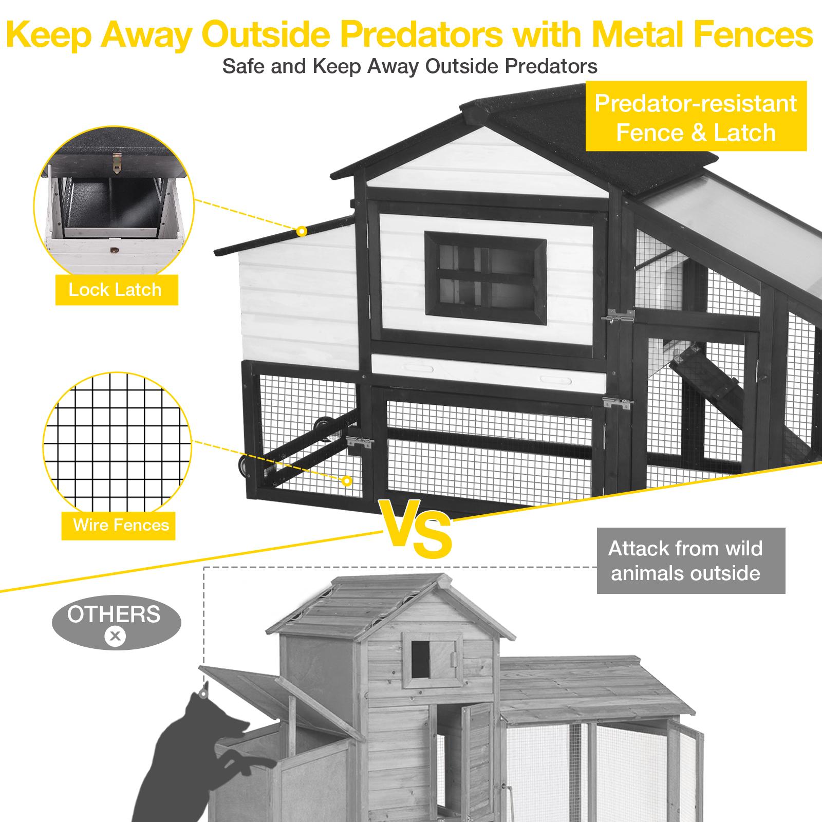【DealsForYouDays】Aivituvin-AIR23 Wooden Chicken Coop on Wheels for 2-3 Hens,Chicken Tractor