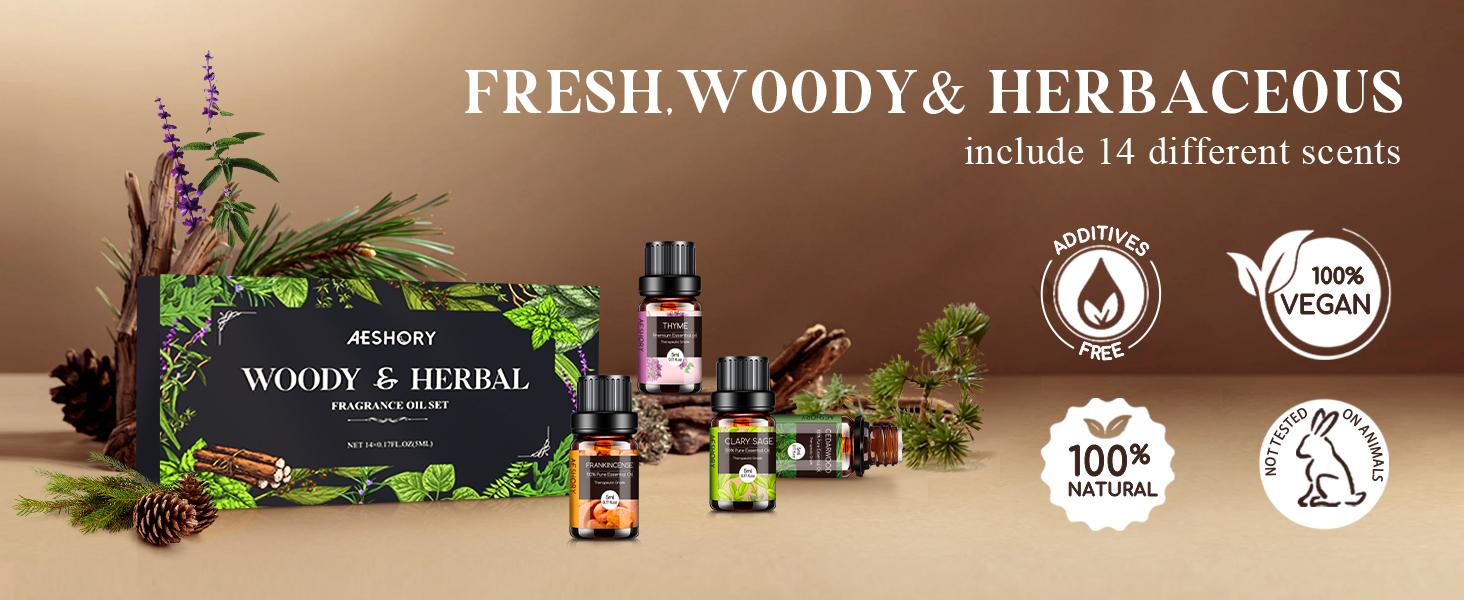 Hotel / Bakery/ Floral / Woody / Fruit Essential Oils Set (14×5ml) – Natural Fragrance Oils for Aromatherapy Diffusers & Candle Making Aromatic Scent Cookie Perfume Chocolate Cherry Coconut Cream Scented