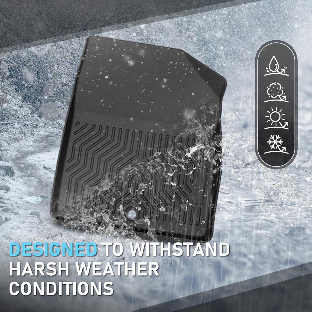 Car Floor Mats Fit for 2020-2024 Tesla Model Y,All-Weather Protection,Waterproof & Easy Clean Rubber Liners,3D Molded Anti-slip Mats