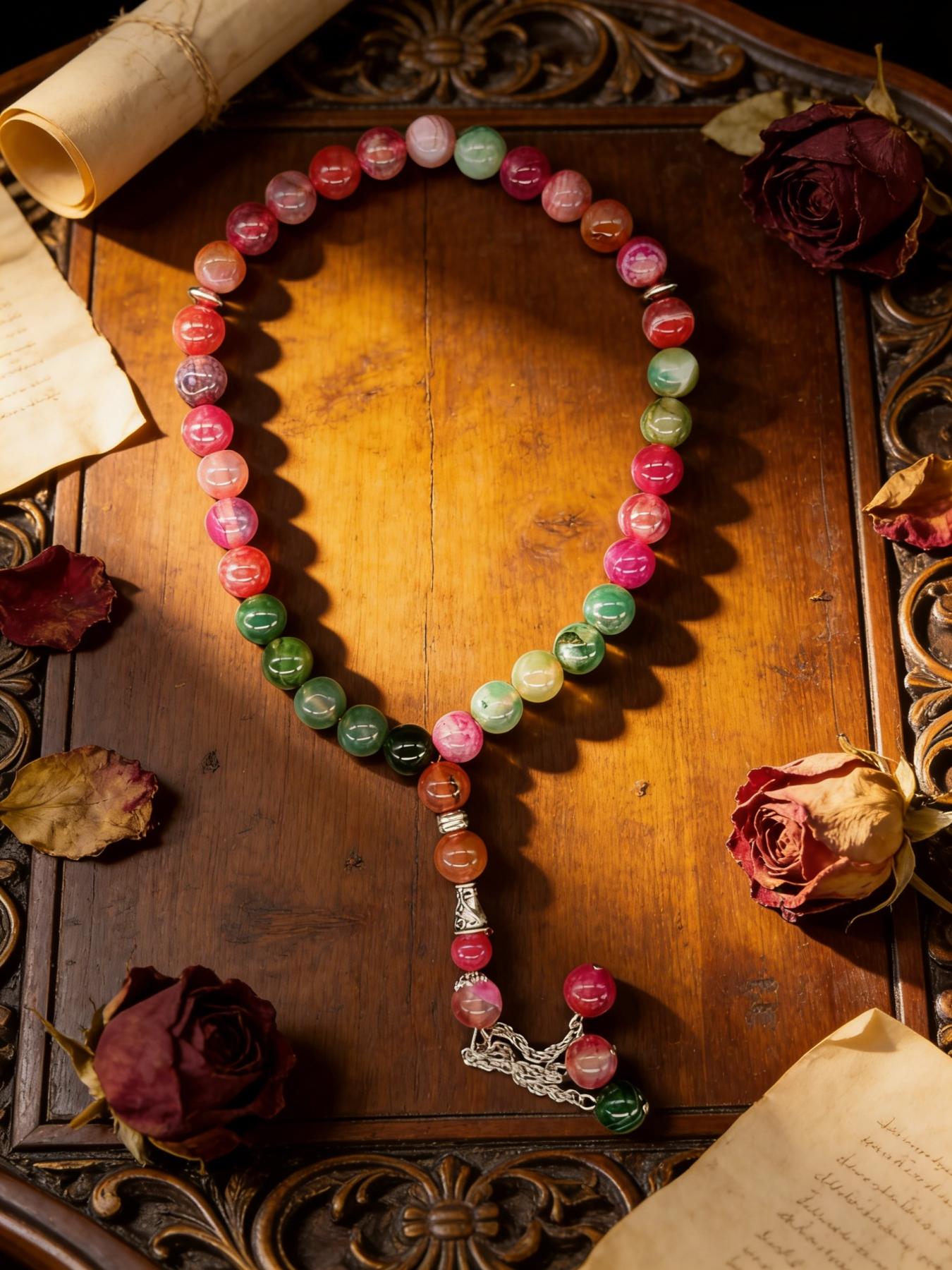 1pcs Colorful Agate Bead Bracelet, Luxury Feng Shui Buddha Beads, Ethnic Style Accessory, Suitable for Fashionistas, Zen Life Enthusiasts