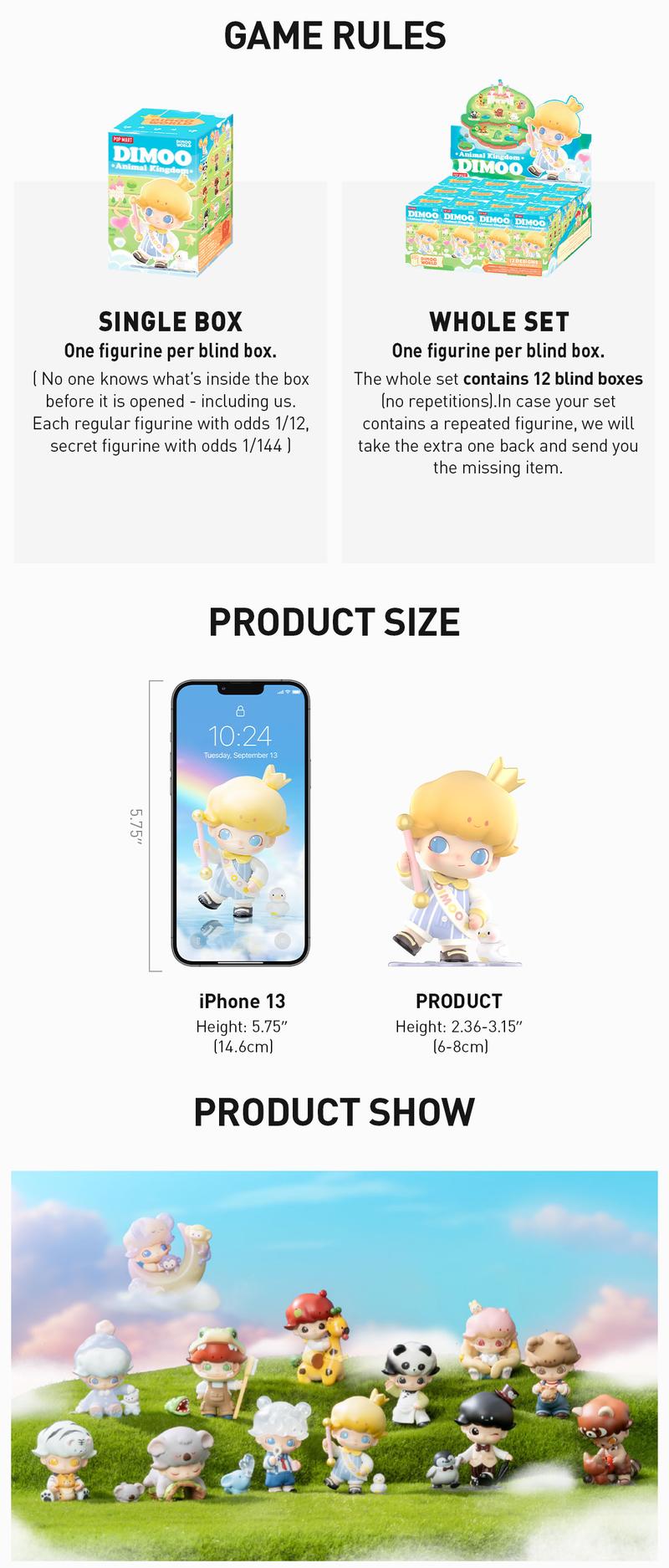 POP MART DIMOO Animal Kingdom Series Figures  Blind Box, Mystery Box