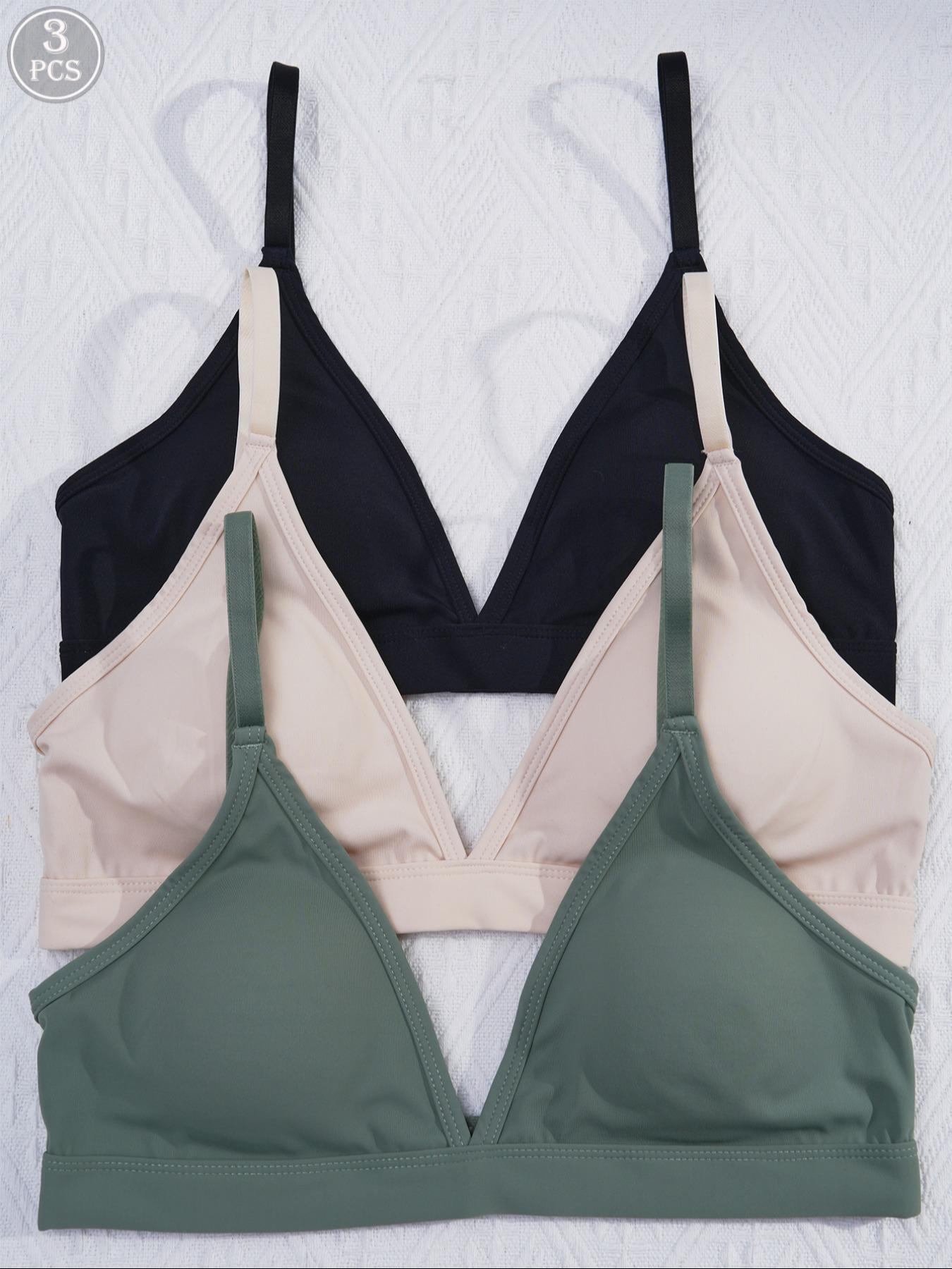 Women's Wireless Bralette Set, Everyday Medium Support Knit Fabric, Removable Pads, Adjustable Straps, Soft & Lightweight Casual Design