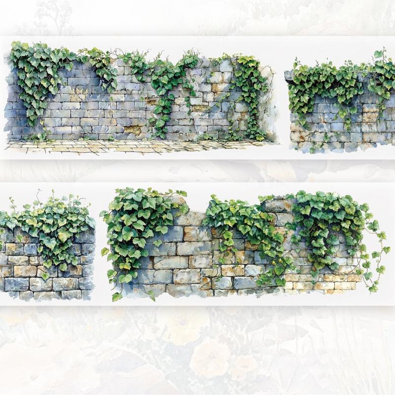 DIY Decorative Pet Tape Stickers, Wall Theme Decoration, Scrapbooking Album Supplies, Creative Craft Accessories, DIY Decal Film for Home & Office Use, Floral Pattern Sticker