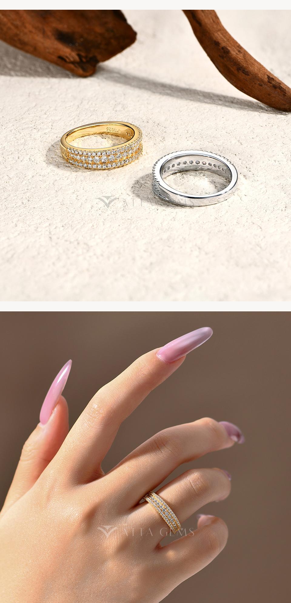 Fashionable Simple Design D Color VVS1 Fine Jewelry Moissanite Ring Wedding Celebration Daily Wear Replacement Ring Anniversary Gift R257