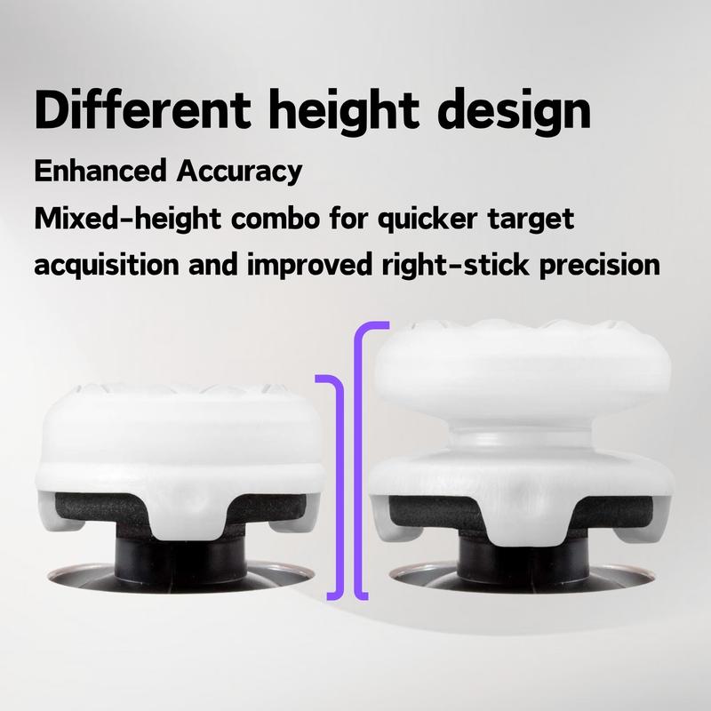Thumbsticks For PS5/PS4, Precision, Anti slip, FPS game, Aim boost, Comfort, 1 High-Rise & 1 Mid-Rise, Controller/Gamepad/Playstation/4/5/Xbox accessories