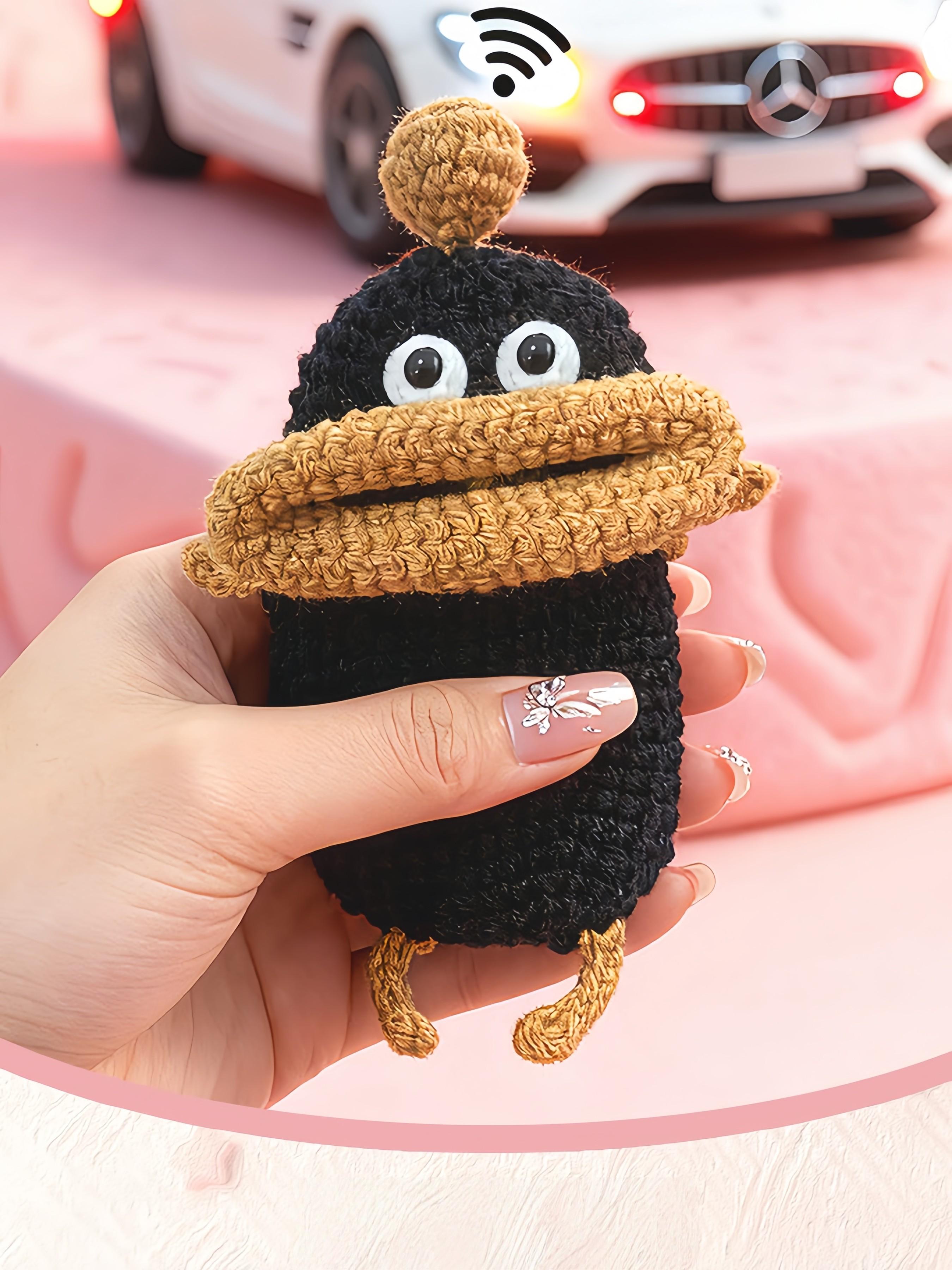 🤪 Ugly Cute Viral Crochet Key Pouch | Quirky Cartoon Plush Key