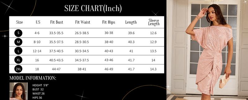 GRACE KARIN Cocktail Dresses for Evening Party One Shoulder Ruched Sequin Dresses