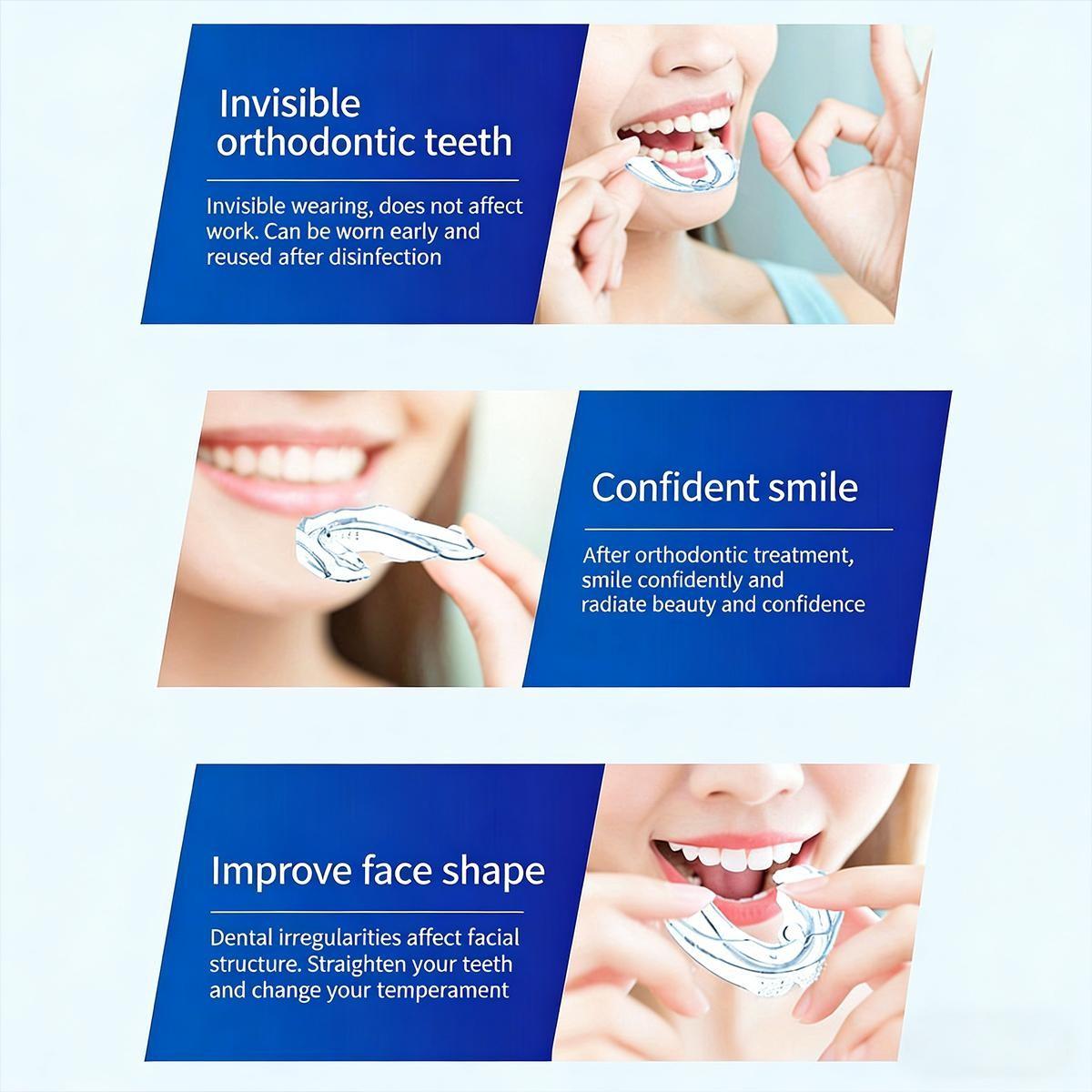 3pcs Adult Teeth Aligner Set with 3-Stage GraduatedSystem, Clear U-Shaped Dental Tray, Elastic Fit Technologyfor Comfort, Overbite and Underbite Correction, NightGrinding Mouth Guard, Night Mouth Guards For Teeth Grinding, Nightguards For Grinding Teeth
