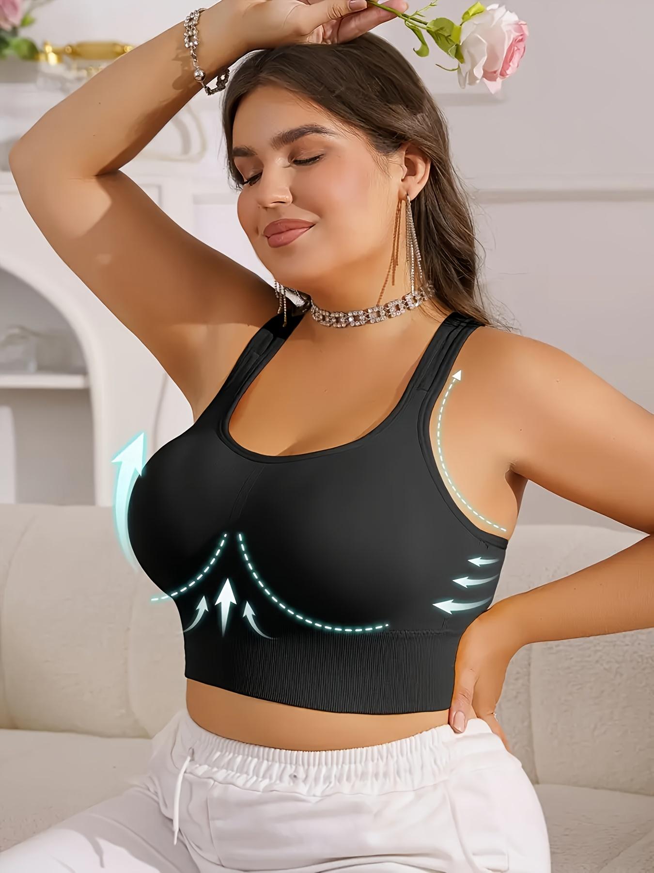 Plus Size Seamless Wireless Bra for Women, Backless Design, Comfortable Fit, Ideal for Daily Wear & Sports Activities, Yoga Sports Bra