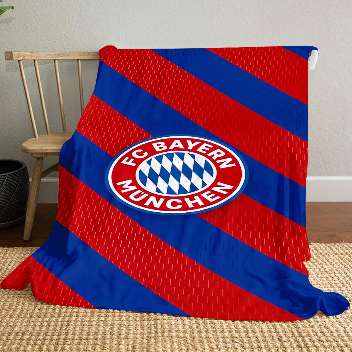 FC Bayern Munich Printed Cute Cartoon Plush Blanket Suitable for All Seasons, Soft and Comfortable Sofa Mattress Office Outdoor Blanket Camping Travel Home Blanket Black Friday Christmas Gift C1699