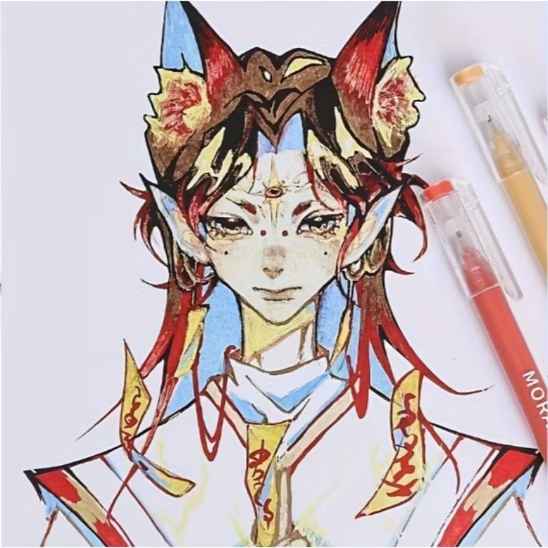 Languo 162 Color Gel Pens with Fine Tip, Suitable for Adult Coloring Books, Layered Acrylic Markers, Ideal for Handwriting and Drawing