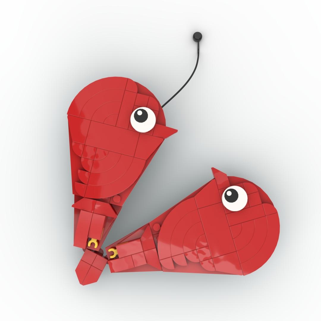 MOC 113PCS Pair of Red Birds Building Blocks Set, Durable ABS Plastic Bricks Toy, Love Couple Face to Face Meaning, Friendship Back to Back Meaning, DIY Easy Assemble Buildable Bird Figure Model, Desk Display Collectible Ornament