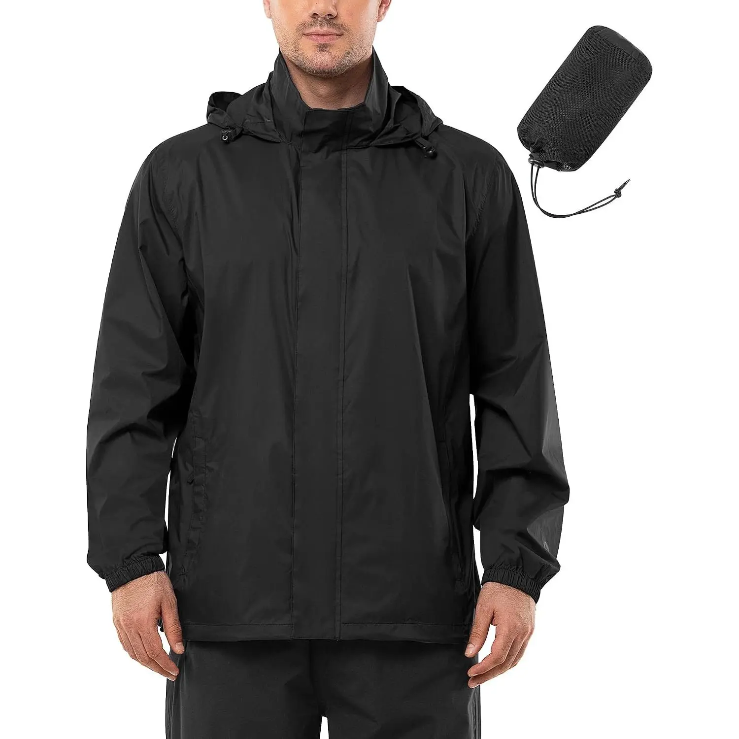 Outdoor Ventures Men's Rain Jacket Waterproof Lightweight Packable Raincoat