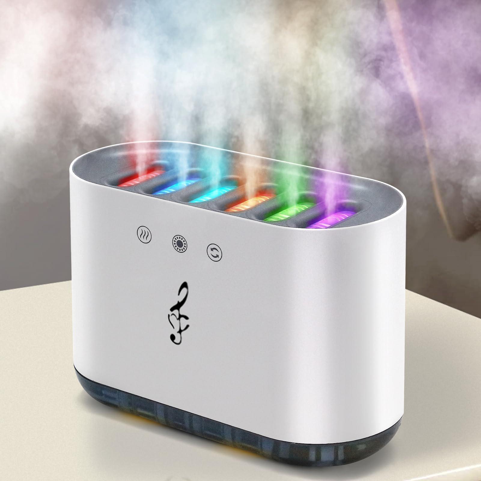 Smart Sound-Controlled Aroma Diffuser And USB Music Rhythm Humidifier, Aromatherapy Diffusers – 7-Color Adjustable Ambient Light, Multi-Mode Mist Aromatherapy Lamp For Home, Bedroom, And Office, USB Powered Humidifier