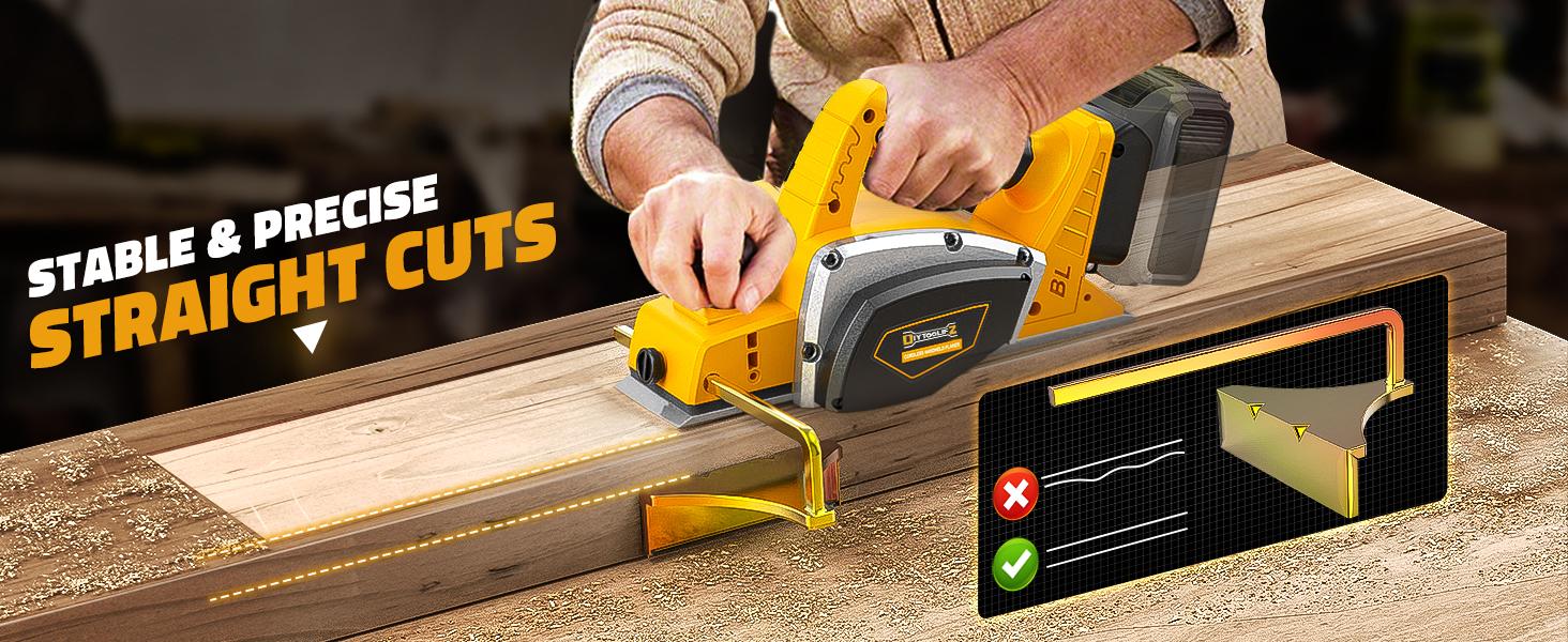 Cordless 3-1/4" Electric Hand Planer Compatible with Dewalt 20V Battery (No Battery!!) 15000RPM Power Wood Planer for Woodworking Carpentry and Home DIY Edge