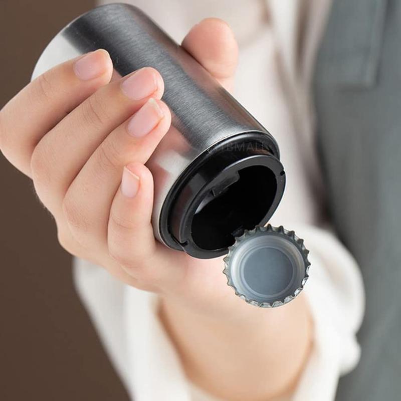 Magnetic Bottle Opener - Pocket-Sized, One-Hand Use, Saves Caps! Stainless Steel for Beer & Soda. Perfect Gift, Camping, Bars