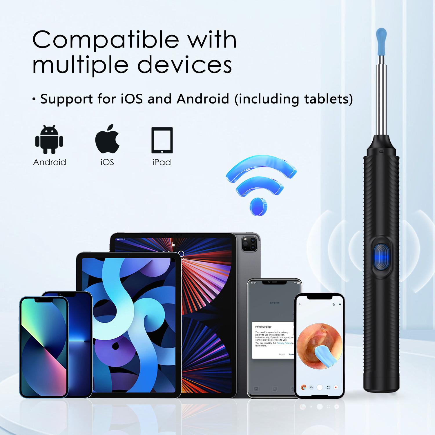 Ear Cleaner with Camera – HD Visual Earwax Removal Kit, Soft Silicone Tips, Easy & Safe for Family Use – Gift for Birthday & Christmas