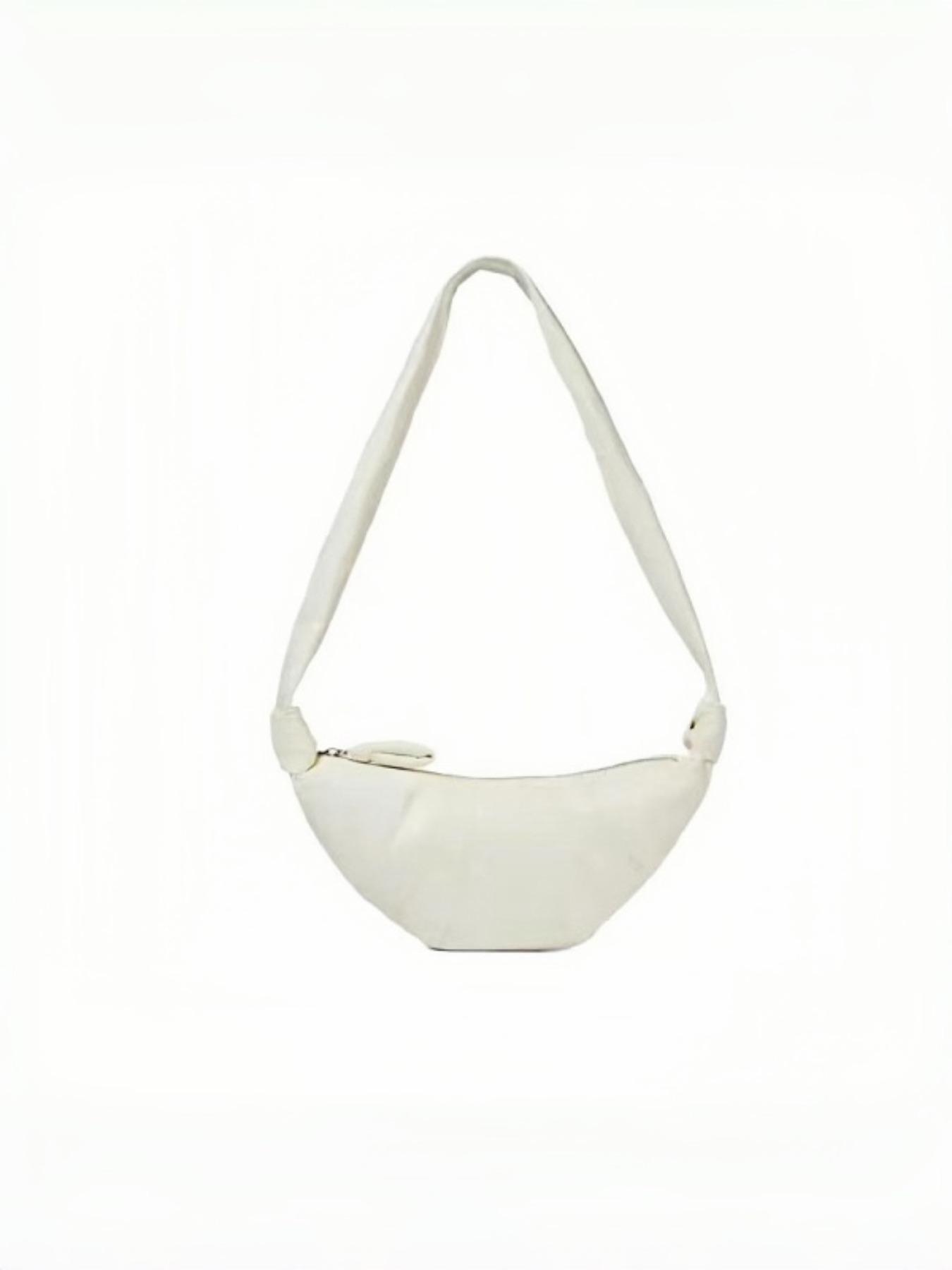 French Vintage Croissant Bag, Leather Horn Bag, Detachable Shoulder Crossbody Bag, Girl's Heartfelt Fashion Bag