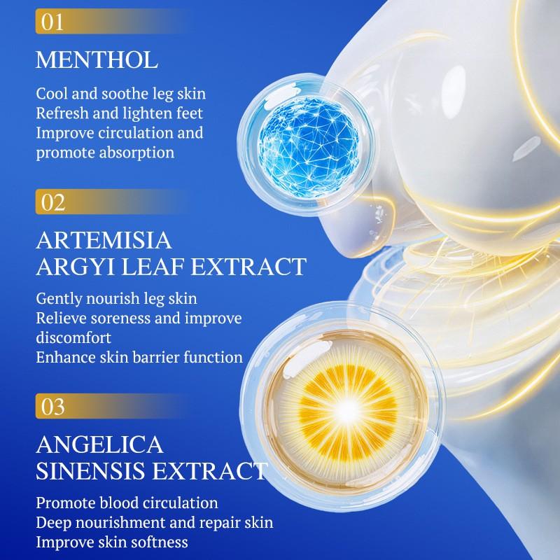 Natural Moisturizing Leg Soothing Cream, Relieves Fatigue and Stiffness, Smooths Skin Texture, Reduces Veins, Even Legs Color, Daily Care