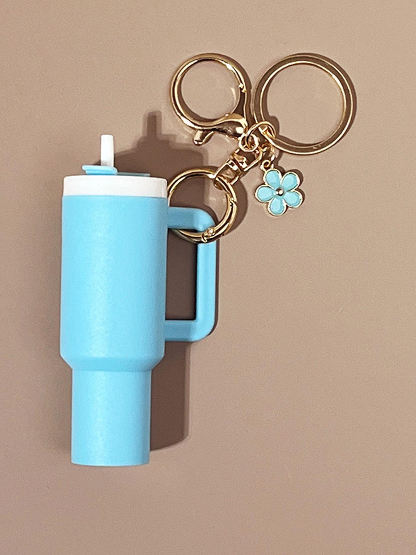 Mini Small Flower Cup Keychain Accessories, Keychain Charm, Wallet Charm, Bag Accessories, Lipstick Storage Box, Wallet Accessories, Mini Cup Keychain Keyring, Keychain Bag Pendant, Dopamine Color Matching To Meet Different Style Matching Needs