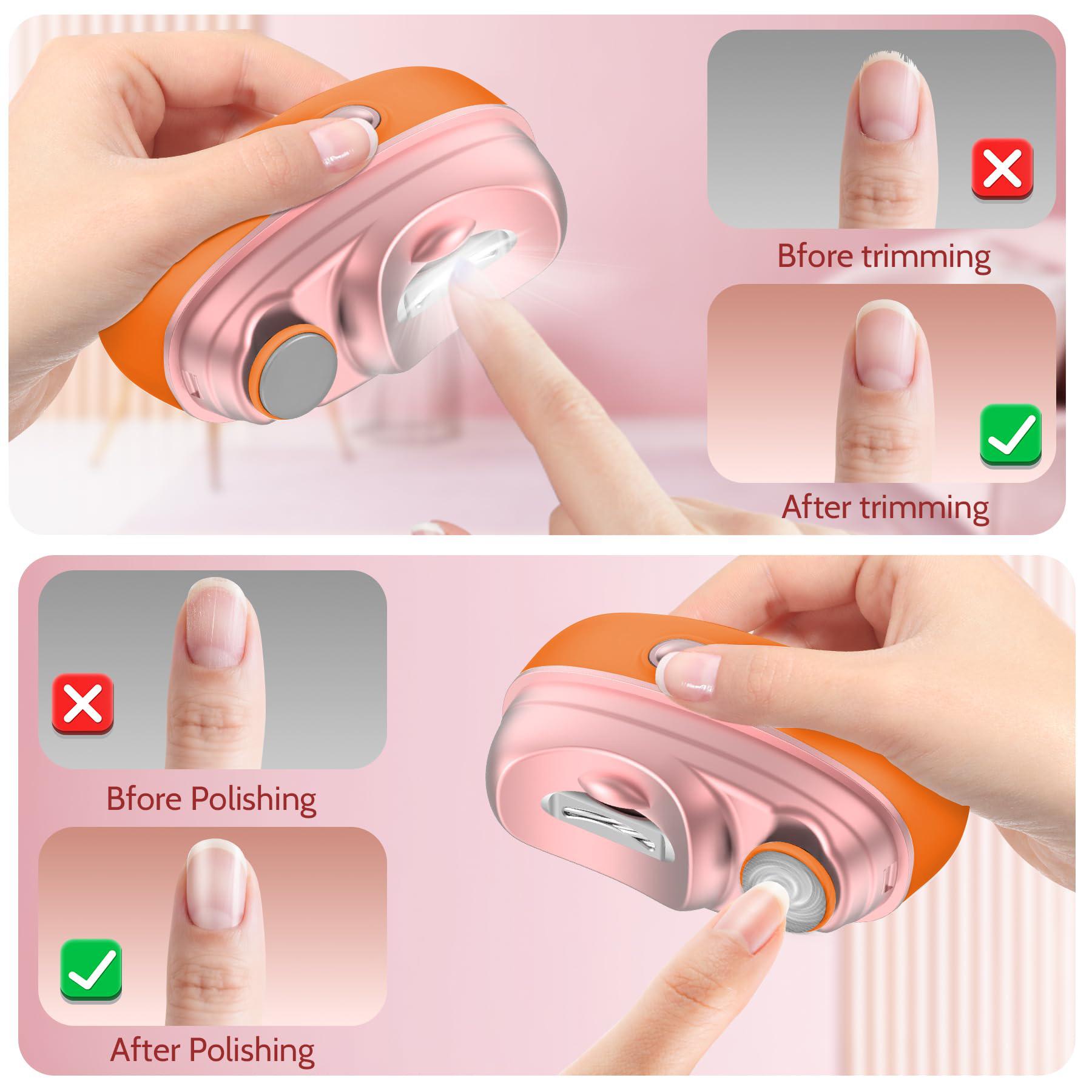 4 in 1 Electric Nail Clipper & Polisher with LED Light, UV Light,2 Speeds, Built-in Storage ,Trim, Shape & Smooth Press-On Nails Perfectly, Safe for Baby & Seniors, Ideal Gift for Family and Friends 4 in 1 Electric Nail Clipper & Polisher with LED Light, UV Light,2 Speeds, Built-in Storage ,Trim, Shape & Smooth Press-On Nails Perfectly, Safe for Baby & Seniors, Ideal Gift for Family and Friends