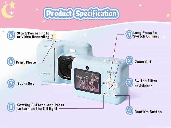Instant Print Camera for Kids, HD Digital Camera, Christmas Birthday Gifts for Kids, Portable Toy Camera with 32GB SD Card & 3 Rolls Printing Paper Instant Print Camera for Kids, HD Digital Camera, Christmas Birthday Gifts for Kids, Portable Toy Camera with 32GB SD Card & 3 Rolls Printing Paper
