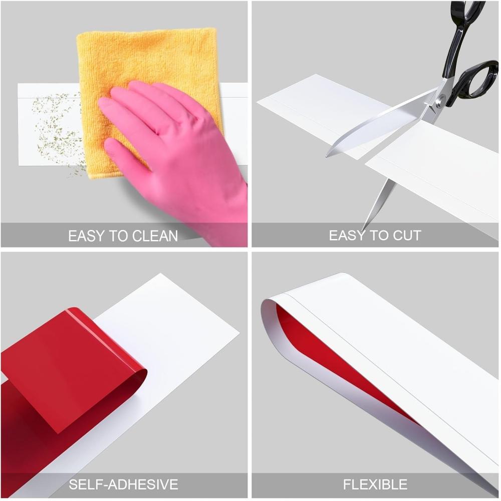 2-meter PVC Self-adhesive Flexible Skirting Board, with A Total Width of 8CM, Soft Skirting Board Decoration, Self-adhesive Flexible Substrate Molded Decorative Strip