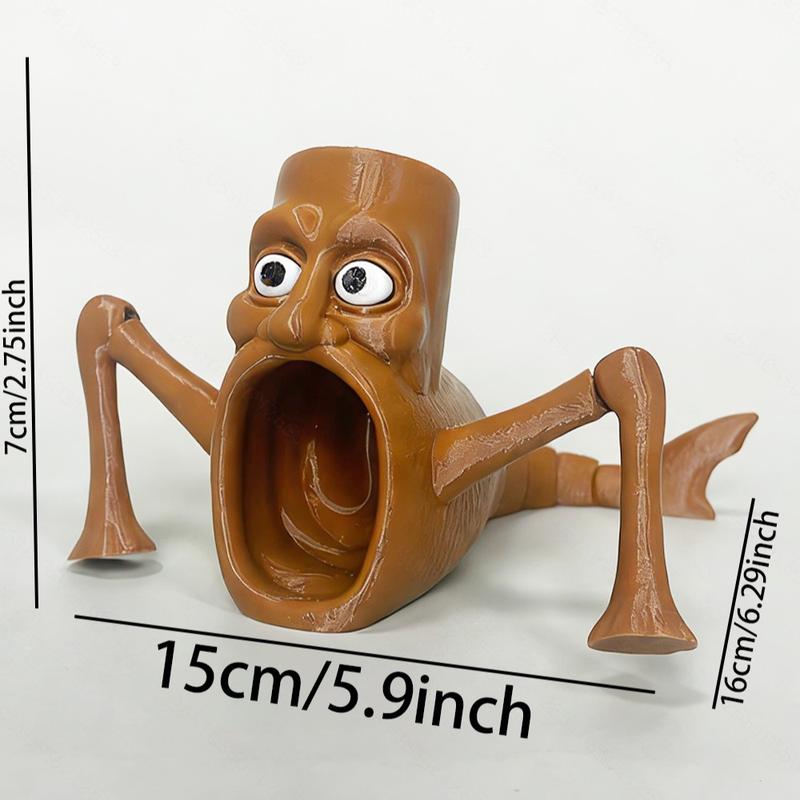 1pc | Tung Sahur Devourer Figurine | Brown, Black & White | Power-Free Desktop Decor | Suitable for Bookshelves & Offices | Elegant Home Decoration Accent | Perfect Gift for Decor Lovers