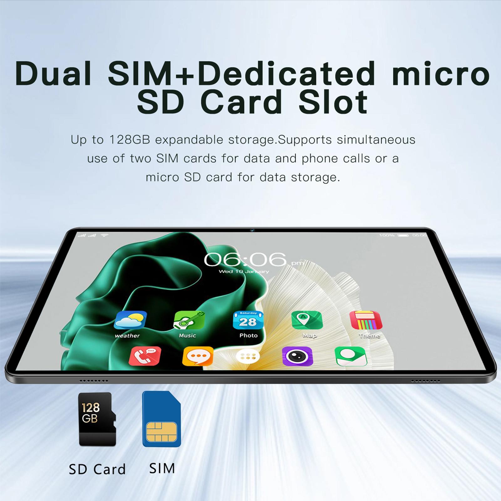 10.1 Inch Android 14 Tablet PC, 8GB RAM (4GB + 4GB Extend), 128GB Storage (64GB + 64GB Extend), Dual Cameras, Keyboard Included, Tablet With Keyboard