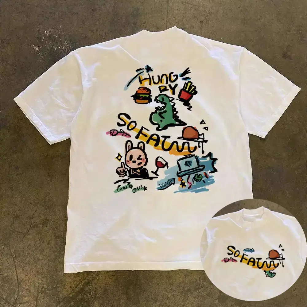 Graffiti Cartoon Animal Graphic Oversized T-Shirt |   Vintage Streetwear Unisex Tee |   Short Sleeve Top for Men & Women |   Trendy Casual Fashion Shirt Menswear Tropical