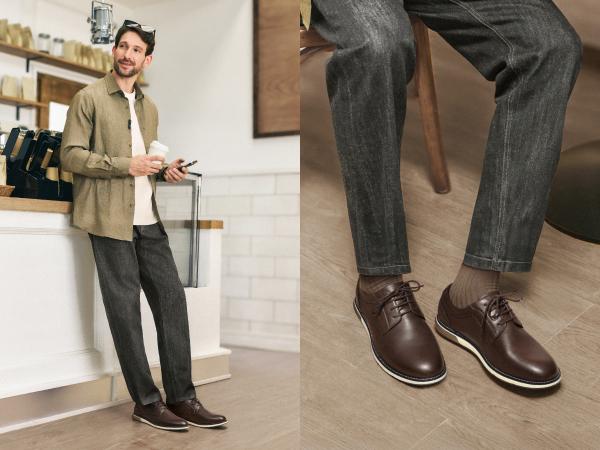 【Live Exclusive】Bruno Marc Men's Wide Fit Casual Dress Sneakers