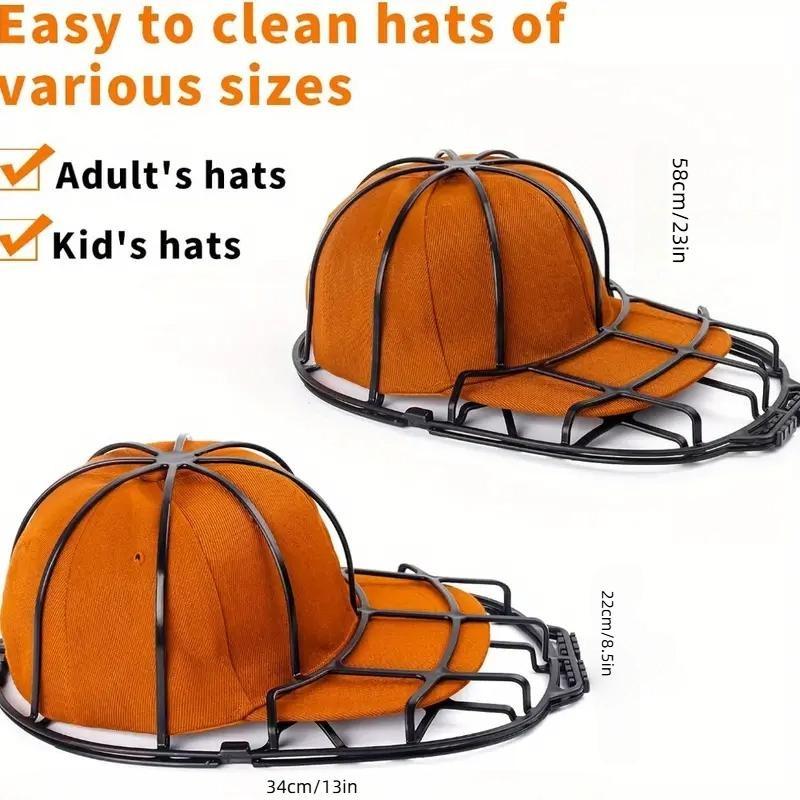 Durable Plastic Baseball Hat Cleaner, Adjustable Metal Frame, Wall-Mounted Washing Machine Protector, Stainless Steel Design