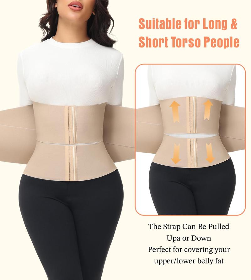 ChicCurve Corset for Women Segmented Waist Cincher Shapewear for Tummy Control Workout Sweat Corset Wrap Belt with Soft Leather Fastening and 3 Adjustable Straps for Comfort and Support