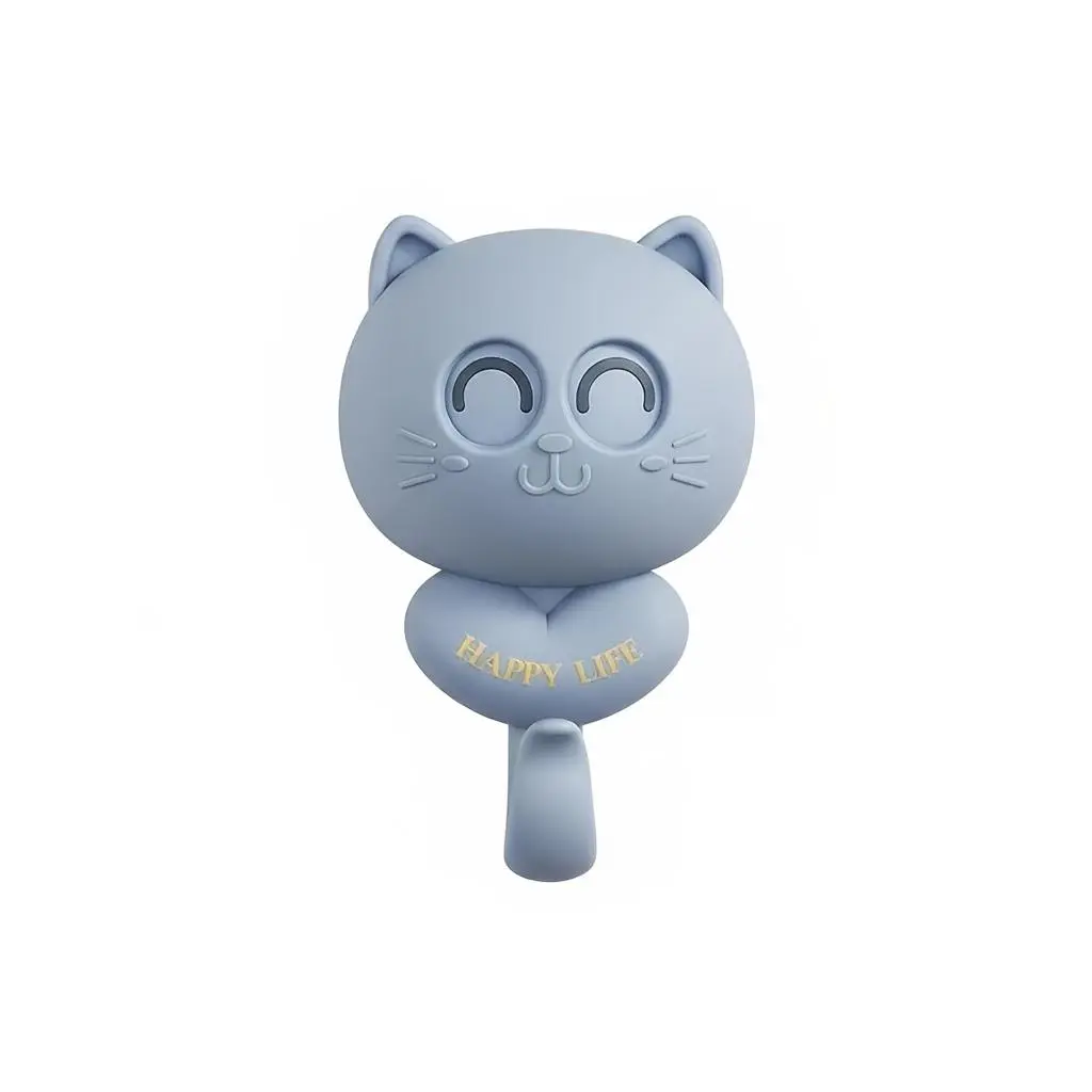 Cat Shaped Adhesive Hook, No Drilling Wall Hanger for Keys Coat Backpack, Self-Adhesive Stick On Hook for Kitchen Bathroom