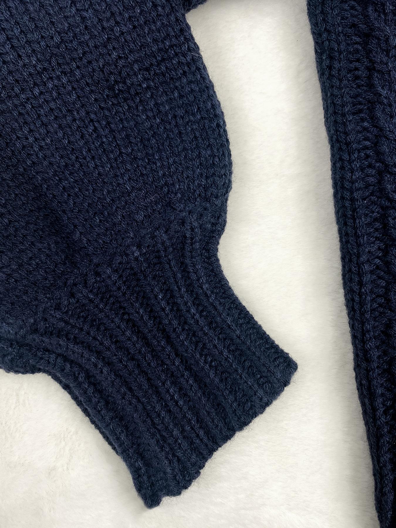 Women's Solid Drop Shoulder Long Sleeve Cardigan, Lady Knitting Tops, Minimalist Tie Front Knitwear With V Neck For Fall & Winter