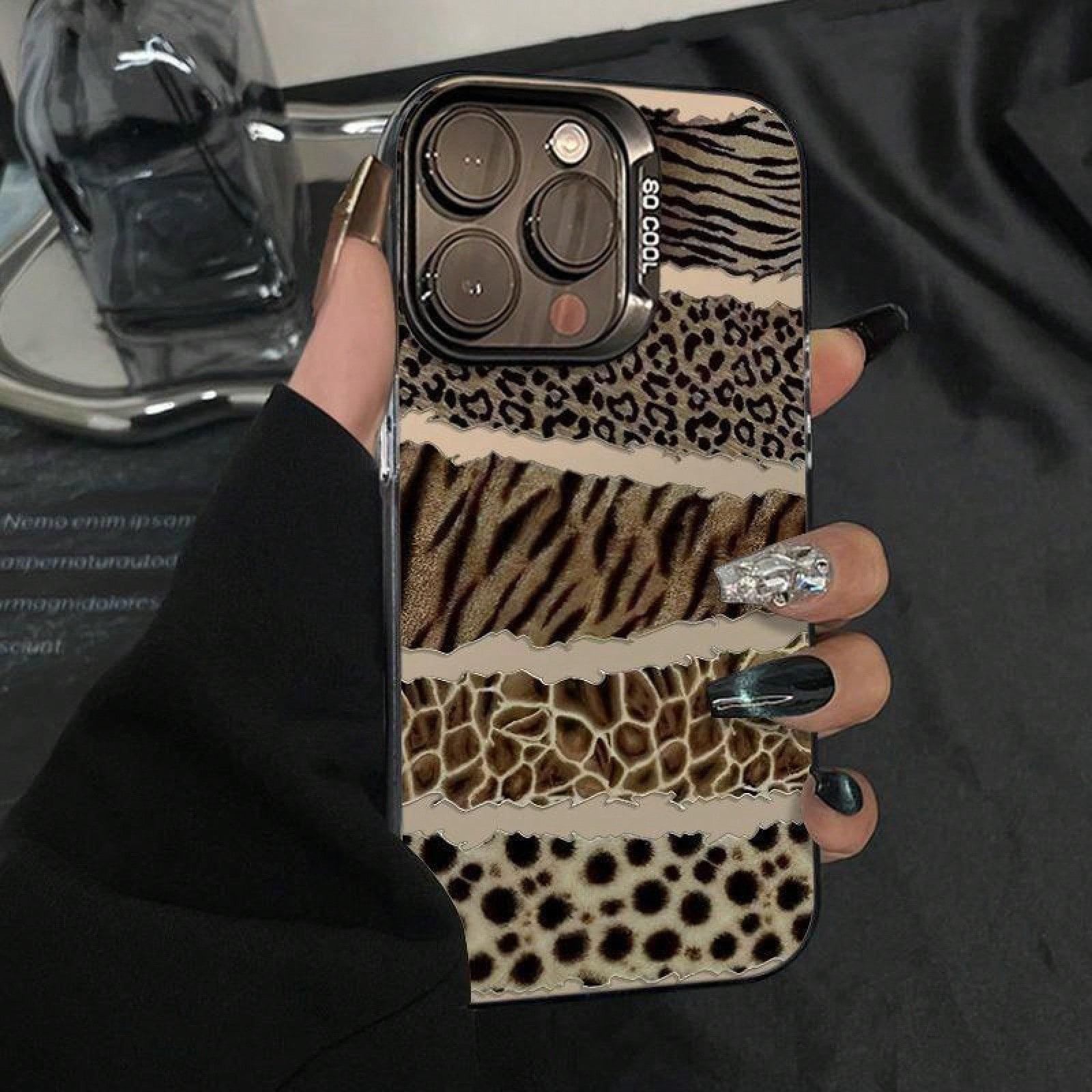 Fashion Leopard Pattern Laser Matte Protective Phone Case for iPhone Series, Ideal Gift for Mother's Day & Birthdays, Perfect for Him Her